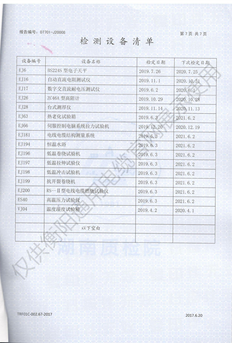 衡陽通用電纜